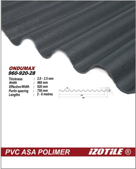 Izotile Ondumax<strong> Antracit cu dimensiunile 960x3000 mm</strong>