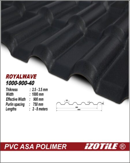 Izotile Royalwave Antracit 1050х2200 мм (2,31м2)