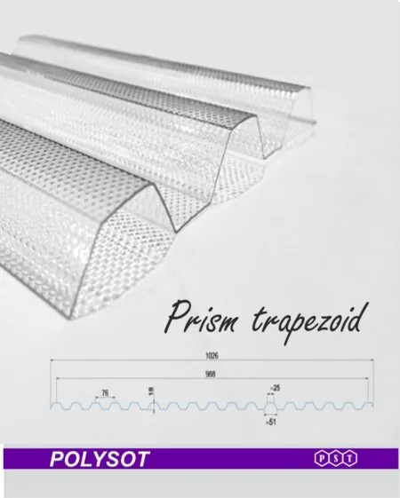 Монолитный поликарбонат<strong> призма трапеция прозрачный 1,3 мм (1,05х4,0м)</strong>
