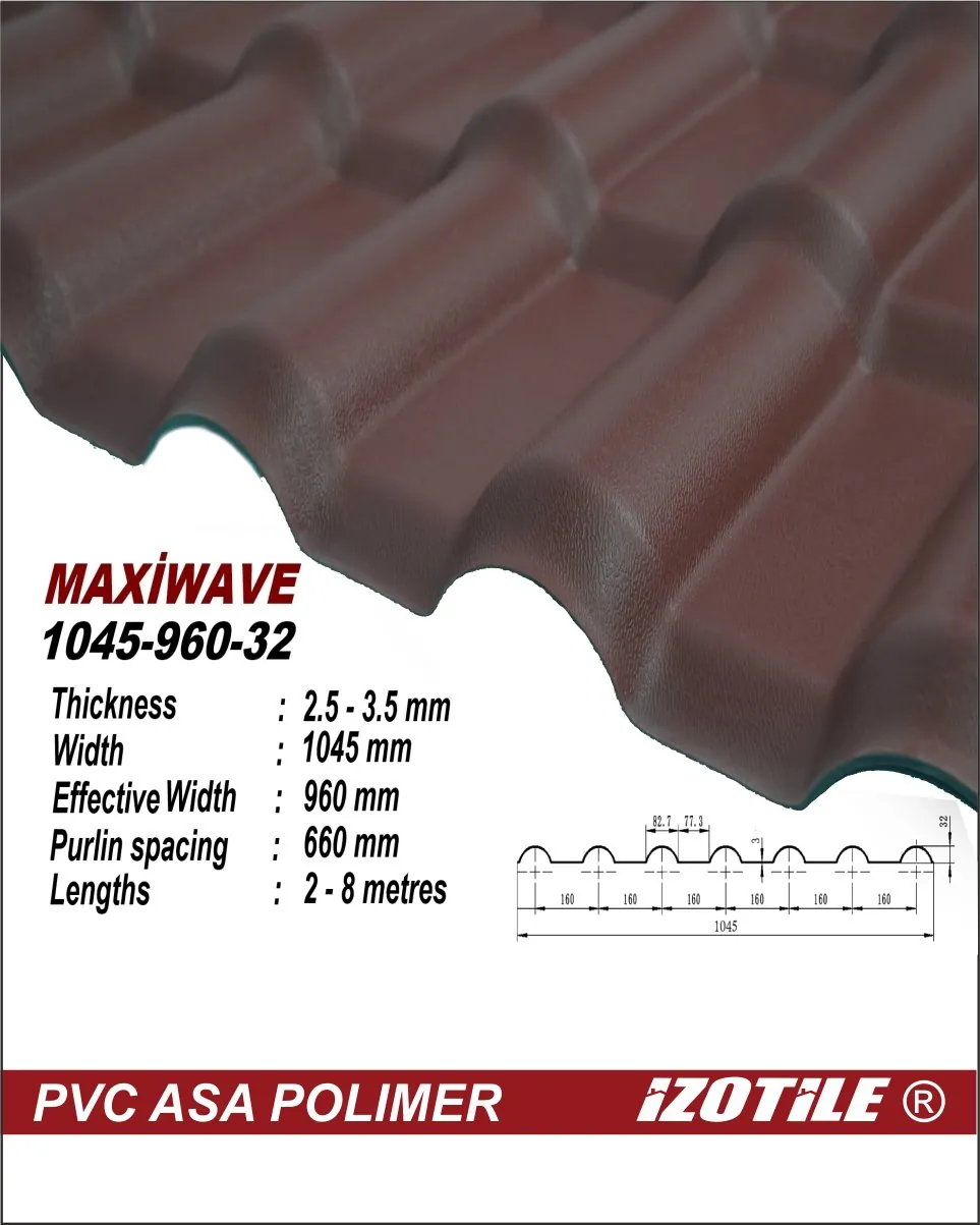 maxiwawe chocolad.png Izotile Maxiwawe Шоколадный 1050х2200 мм  (2,31м2)