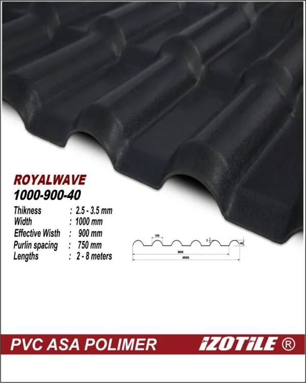 Izotile Royalwave Антроцит 1050х2200 мм (2,31м2)